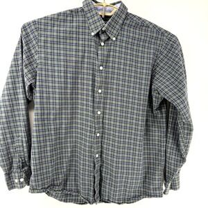 Nautica Mens XL 100%‎ Cotton Shirt Long Sleeve Button Down Collar Blue Grn Plaid